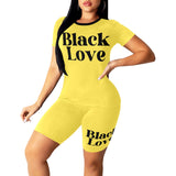 Black Love Women's Shorts Set
