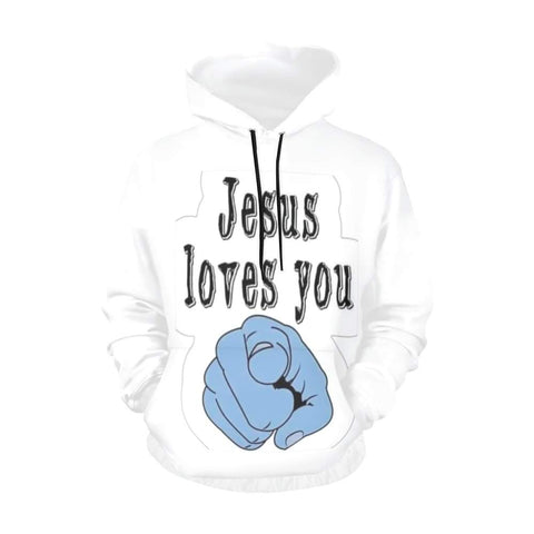 Jesus Loves You All Over Print Hoodie for Men